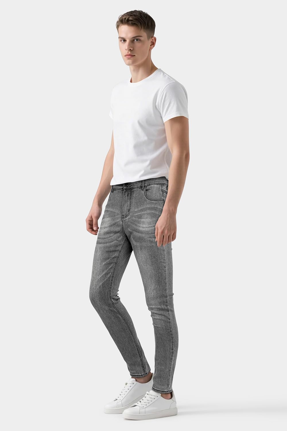 GINGTTO Jeans Uomo Pantaloni Skinny Elastico Pantalone Slim Fit Stretch Aderenti Denim Pants