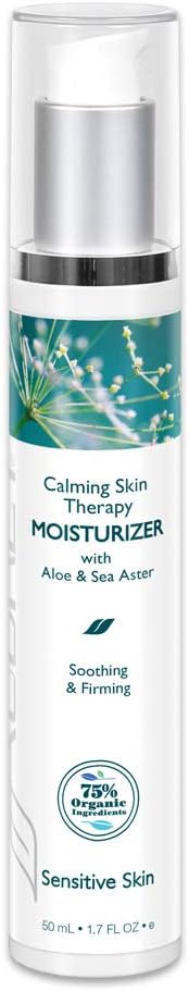 AUBREY Calming Skin Therapy Moisturizer | Soothes, Softens & Hydrates Sensitive Facial Skin | Sea Aster & Aloe Vera | 75% Organic Ingredients | 1.7oz