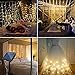 IMAGE Tenda luminosa, 3 * 3 metro 300 Led Solare Luci Stringa Impermeabile per Decorare Interni ed Esterni, Casa, Balcone, Salotto, Giardino,Terrazza,8 programmi di Luce (Bianco Caldo)