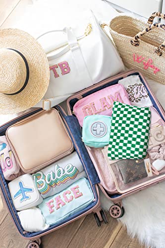 Wovowovo Makeup Bag For Women Checkered Cosmetic Bag Large Capacity Vintage Travel Toiletry Bags Organizer Green #TOP6