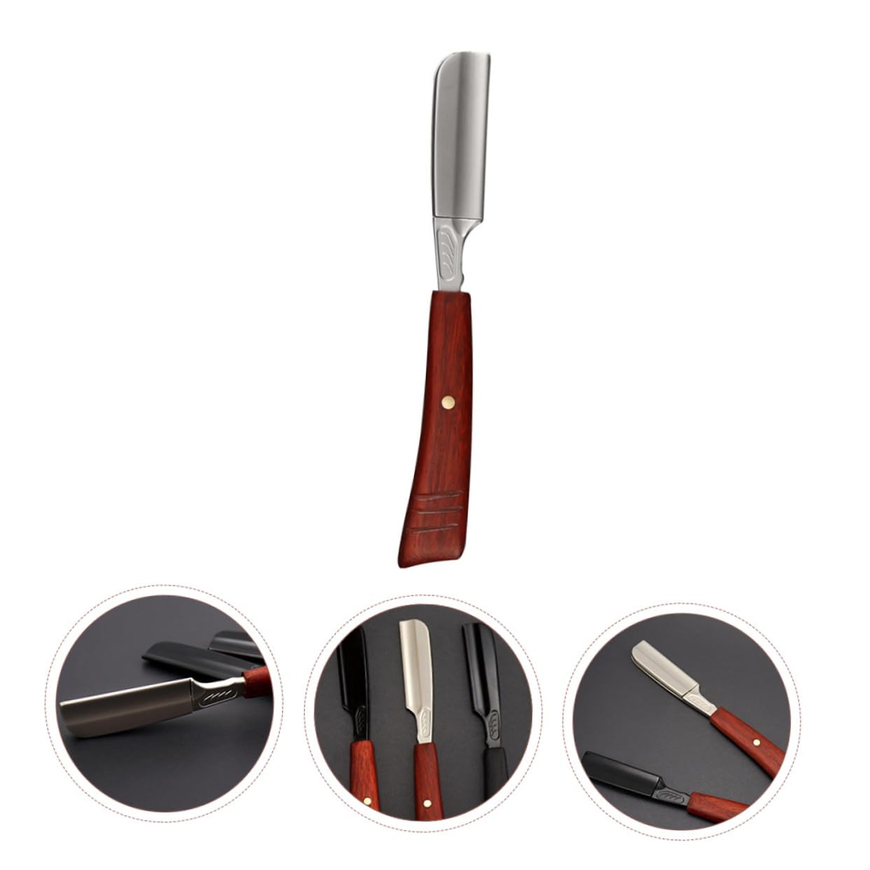 2 Stück Manueller Rasierer Männer Rasieren Rasiermesser Friseur Rasierer Bart Rasierer Augenbrauenformer Bartschneider Vintage Bartrasierer Holzgriff Rasiermesser Rotes Sandelholz