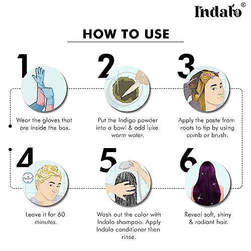 Image of Indalo Natural Henna Hair Colour Powder, No Ammonia, No PPD, No Peroxide for Conditioning Scalp, Manage Anti- Dandruff & Hair Growth for Men & Women (100gm)