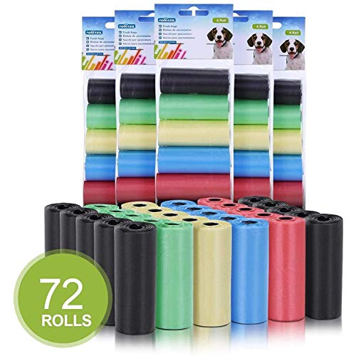 Nobleza - 1080 Conde Bolsas Caca Perro Bolsas para excrementos de Perros Pack de 72 Rollos 5 Colores