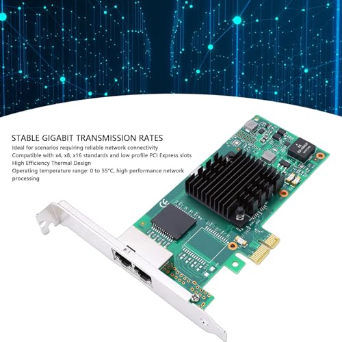 Tarjeta de Red Ethernet Gigabit, Adaptador PCI Express con Doble RJ45 para Servidor y PC Industrial miniatura 2