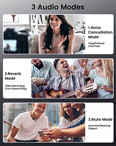 Kingwell Wireless Lavalier Microphone For Iphone, 2 Mini Lapel Microphones With Clearer Audio For Video Recording, Interview, Vlog (Black) #TOP4