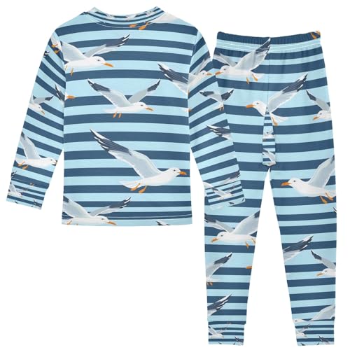 senya Nautical Seagull Pajamas Set Long Sleeve Soft Cotton Sleepwear 2 Piece2