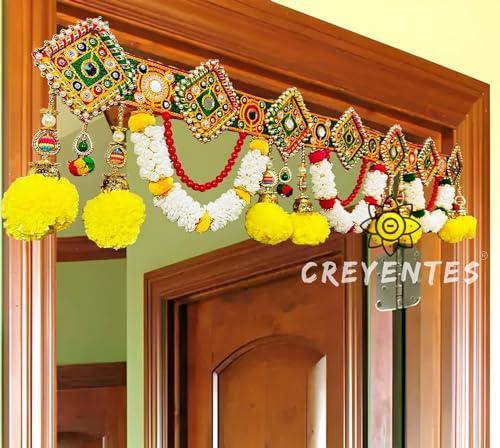Image of Creyentes Torans for Entrance Main Door for Stylish Decoration Hangings Home Thoranam Traditional Bandarba (Mogra Toran)
