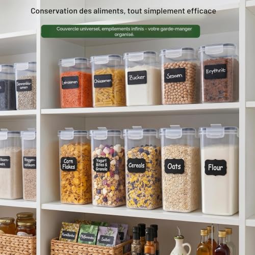 L LONGANCHANG Boite de Rangement Cuisine 4.0L*4, Boite Rangement Plastique sans BPA, Bocaux Rangement et Organisation de Cuisine, Boite Alimentaire Hermetique avec Couvercle pour Cereales Pâtes Farin – vue 5