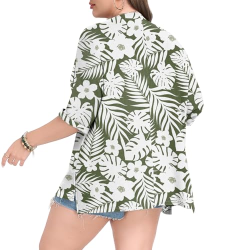 Image of Lastshe Womens Plus Size Cardigan Short Sleeve Lightweight Loose Cover Ups Open Front Sweaters Summer Cardigan