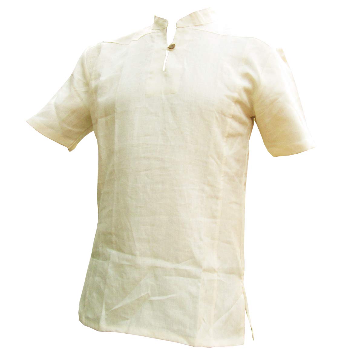Panasiam Unisex Cream Tones Short Sleeve Shirt, Hemp, Cream, L, Ss
