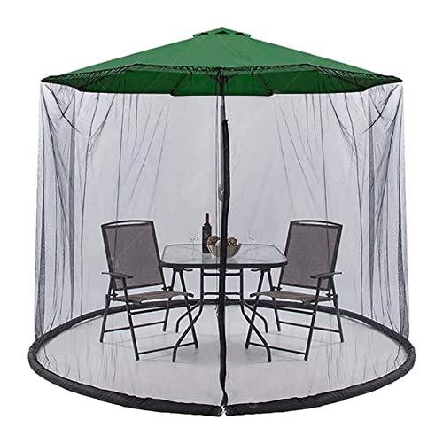 WHYUNM26 Umbrella Net Cover Parasol Mosquito Net Zipper Drawstring Canopy Water Injection Fixed Windproof Outdoor Patio Yard 300 * 230cm/118 * 90in,Black,300 * 230cm