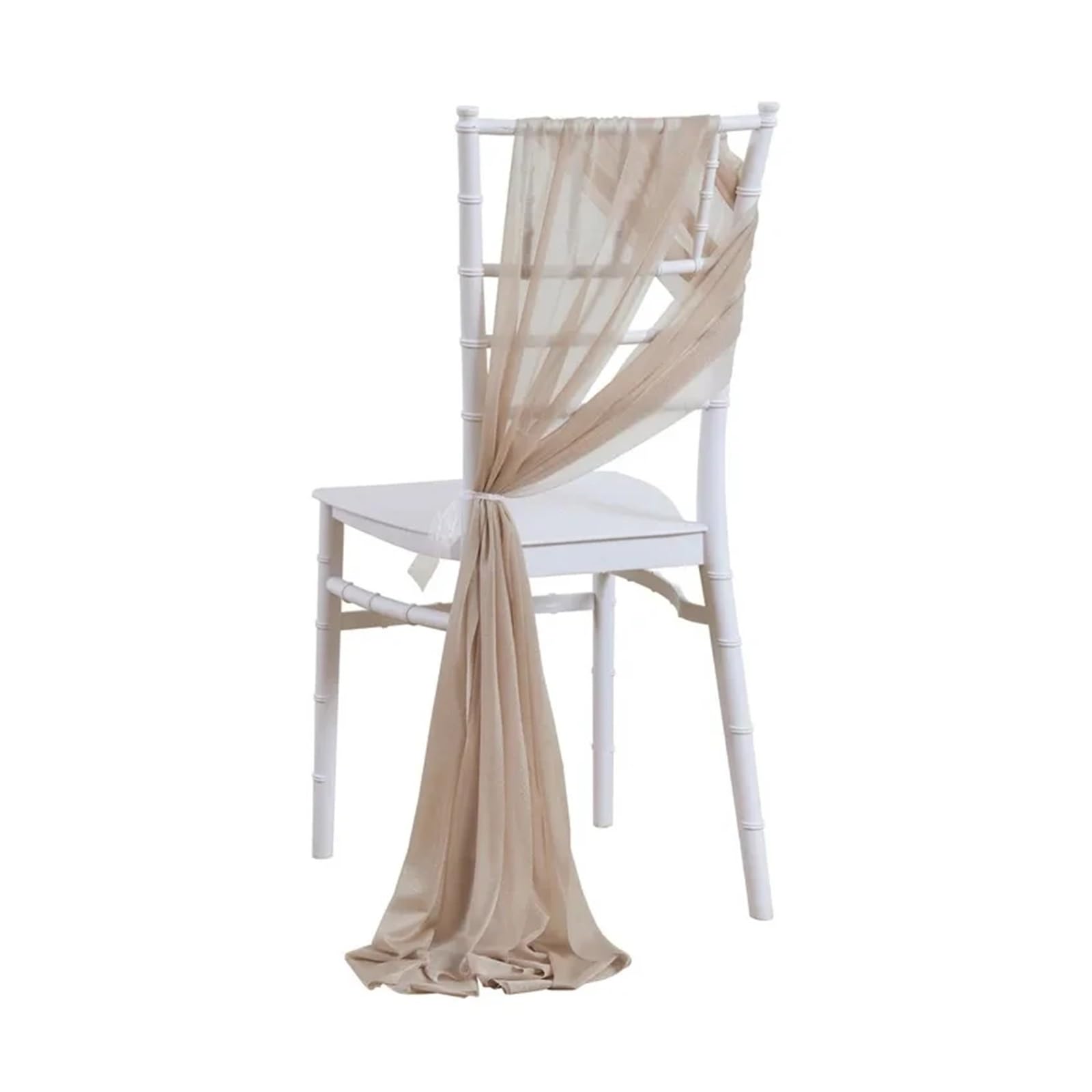 LVCHAO Light Pink Chiffon Chair Sashes 10 Pieces 17X250cm for Weddings Ceremony Aisle Chairs Banquet Birthday Parties Decor For Banquets and Parties(Brown)