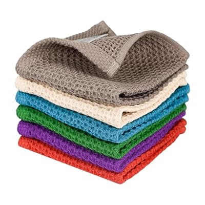AIQIBAO 100% Cotton Kitchen Dish Cloths, 6 Pack...