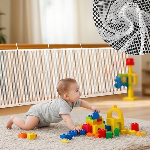 ROEOWENE Rete di Sicurezza per Bambini Scale 6x0.9m Rete Protezione Gatti Balcone Rete per Balconi Esterni Bambino Regolabile Robusta Rete di Sicurezza Scale per Ringhiere,Giocattoli,Cani,Domestici