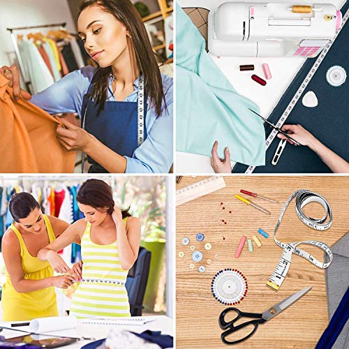 Image of 2 Pack Tape Measure Measuring Tape Tool for Body Fabric Sewing Tailor Cloth Knitting Vinyl Home Craft Measurements, 60-Inch Soft White & Retractable Double Scales Rulers for Body Weight Loss