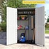 HOMSPARK Storage Shed Weather Resistance, Multi-Purpose Outdoor Storage Cabinet for Backyards and Patios, Vertical Storage Shed