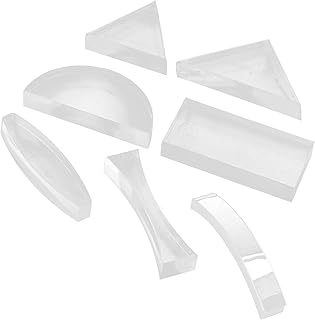 KJHBV 7pcs Lens Prism Set Concave Lens Optical Lens Set Lens for Physics Teaching Glass Transparent Suite Convex Concave Lens Optical Lens for Teaching Physics Teaching Tools