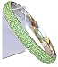 Stainless Steel Bangle with 5 Rows of Beautiful Sparkly Peridot Color Green Crystal Rhinestones - Stackable