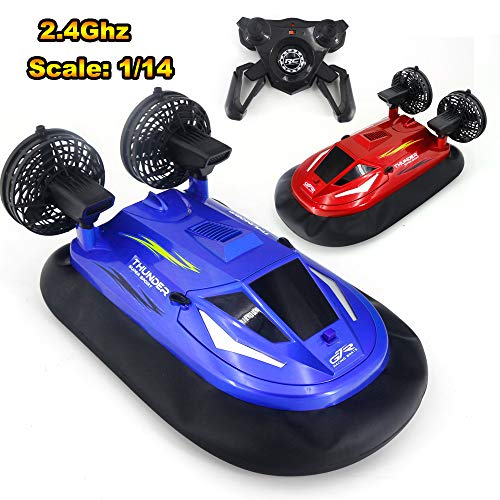2.4G Large Remote Control Hovercraft Full Function High Speed Boat Water & ice Land Walking 1/14 Scale 9.3mph (15kmh) RC watercrafts for Big boy 14 Years Old +
