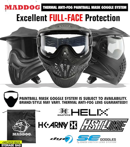 Image of Maddog Empire Mini GS Full Auto Paintball Gun Marker w /HPA Tank, Empire Halo Too Loader, Thermal Anti-Fog Paintball Mask Goggle, Neck Protector, 4+3 Harness & (4) Pods Starter Package