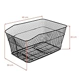 Metall Fahrradkorb schwarz für Gepäckträger - 40 x 30 cm - Einkaufskorb für Fahrräder zur Festmontage - Einkaufskorb Transportkorb Metallkorb Korb Tasche für Fahrrad engmaschig