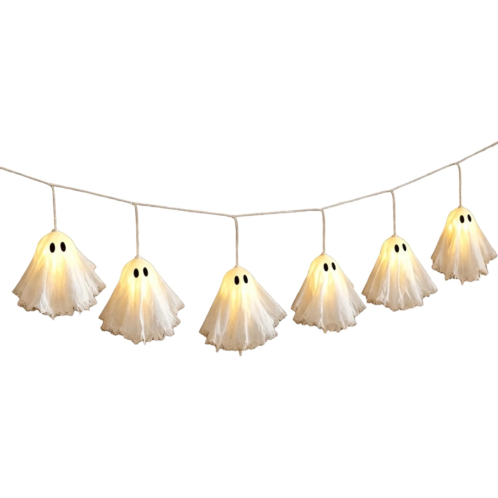 sugerou Halloween Glowing Hanging Ghost LED Light for Indoor Outdoor Decor