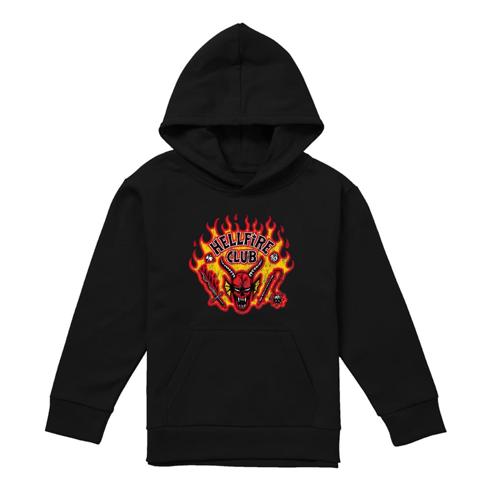 Stranger Things Boys Black Hellfire Flames Youth Kids Gir, Sports Direct