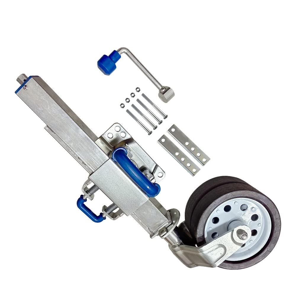 4 X Regulowana wysokość Pozycje Heavy Duty Offroad 5000LBS Podwójne koło kopiujące Swing Up Trailer Jack Caravan Camper Boat Kamper, przyczepa kempingowa, akcesoria kempingowe