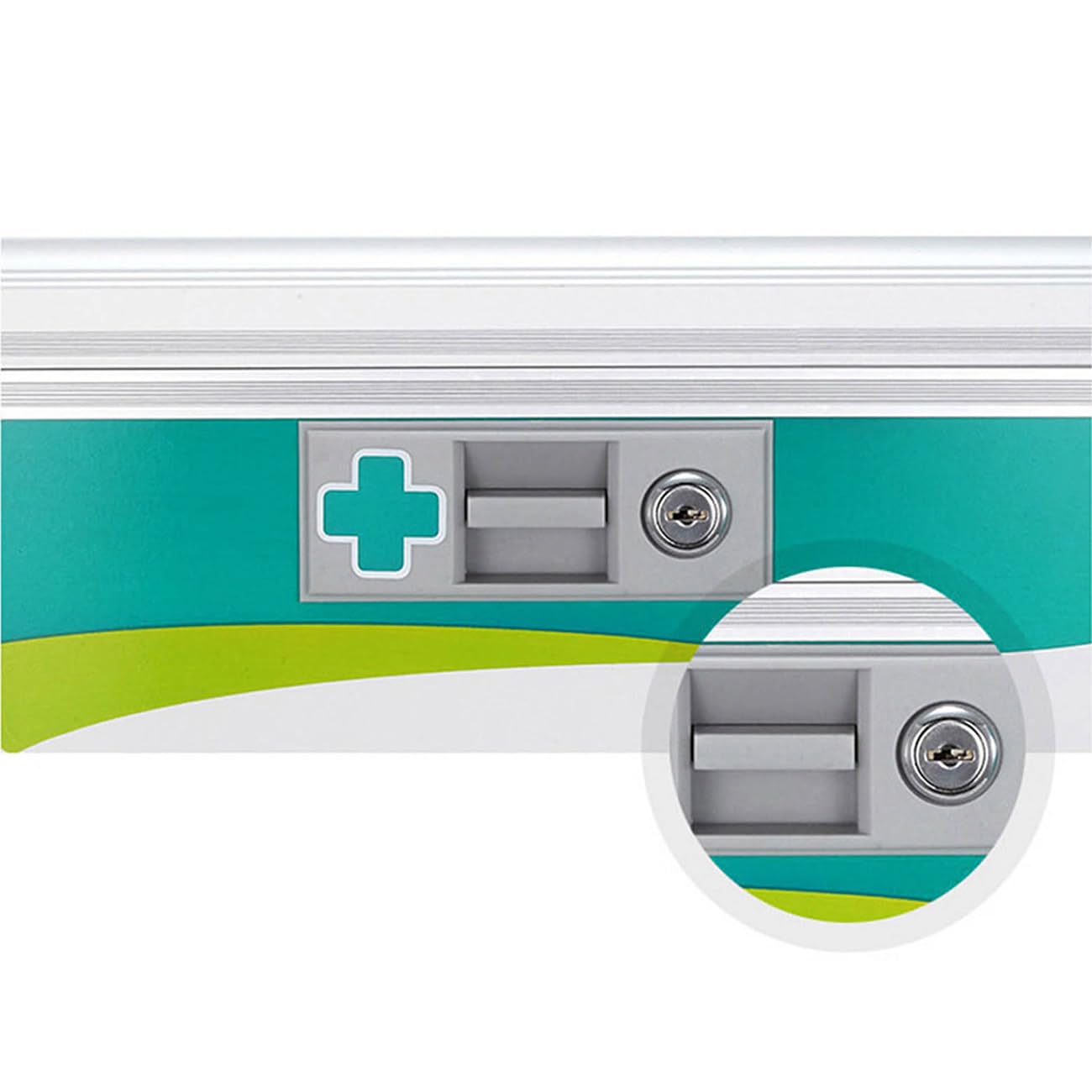 TUKA-i-AKUT 2X 17L Cassetta per Medicinali con Serratura e Maniglia Tracolla, Sicura per Bambini, Portatile Scatola Pronto Soccorso, Armadietti Farmacia Medica Lega Alluminio, 36x22x22cm, TKD6400-L