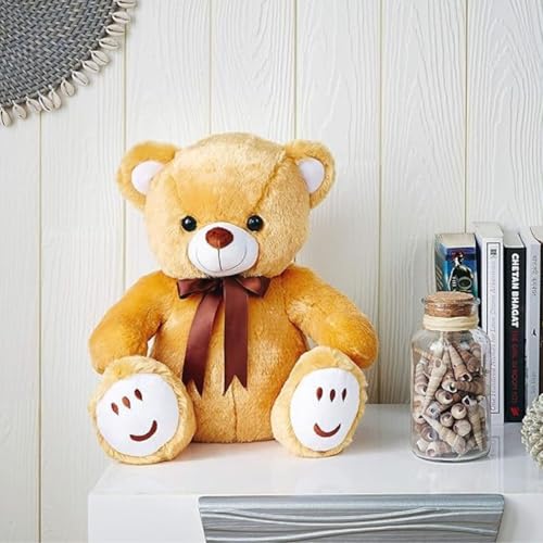 Image of Brown Teddy 30cm | Ultra Soft Plush Stuffed Toy | Cute Hugging Pillow | Gift for Kids Boys Girls