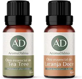 Kit Óleo Essencial Indispensáveis - A Laranja Doce Ajuda a Diminuir Tensão, Ansiedade e Insônia - Melaleuca É Revigorante e Revitalizante | 100% puros e naturais testados por Cromatografia - Aroma D’alma