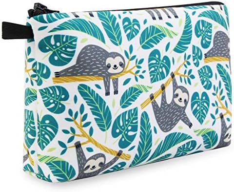 MAGEFY Small Makeup Bag Waterproof Cosmetic Bag Portable Travel Makeup Bags with Zipper Lightweight Makeup Pouch (1 pack, 0172 sloths)