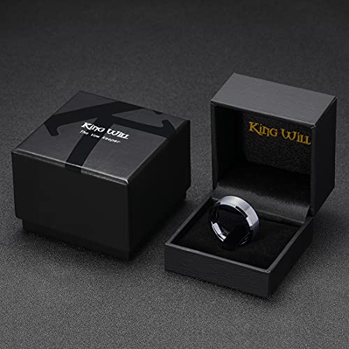 Image of King Will Basic 10mm Tungsten Carbide Ring for Men Matte Polished Engagement Band Comfort Fit