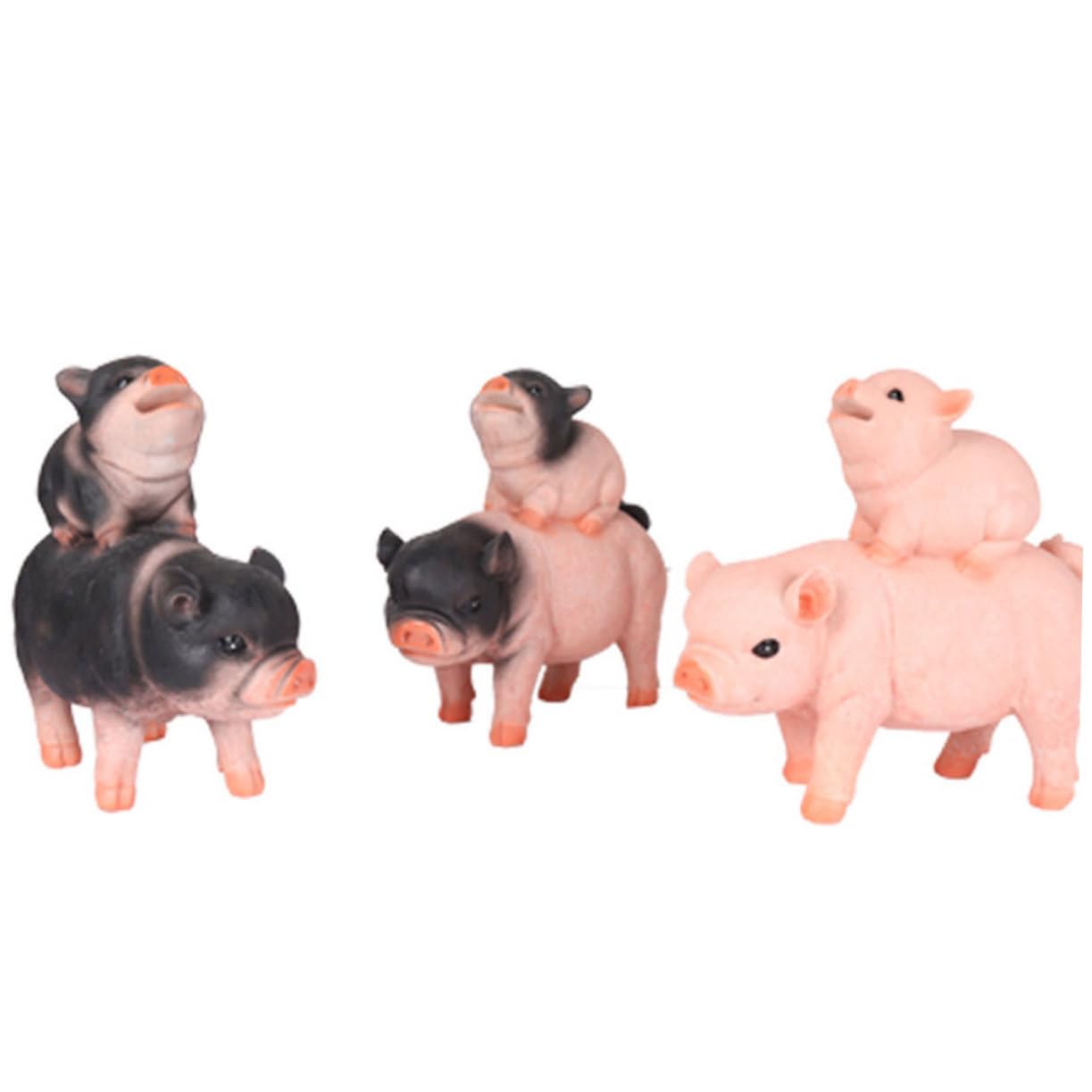 Großes Sparschwein aus Kunstharz mit Schweinchen Design, Rosa