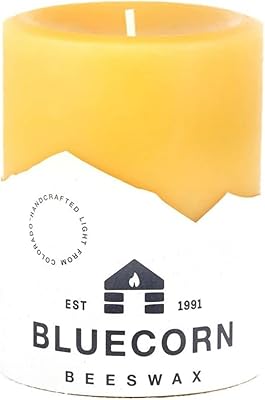 Bluecorn Beeswax 100% Pure Pillar Candle