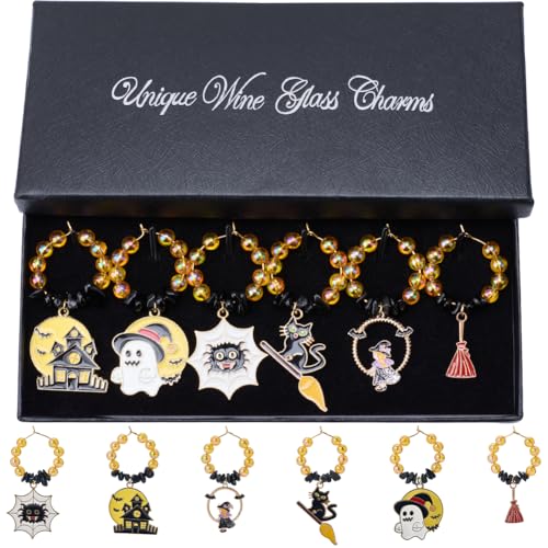 Dijes de vino de vacaciones de SUNNYCLUE, el detalle ideal para catas y fiestas de Halloween