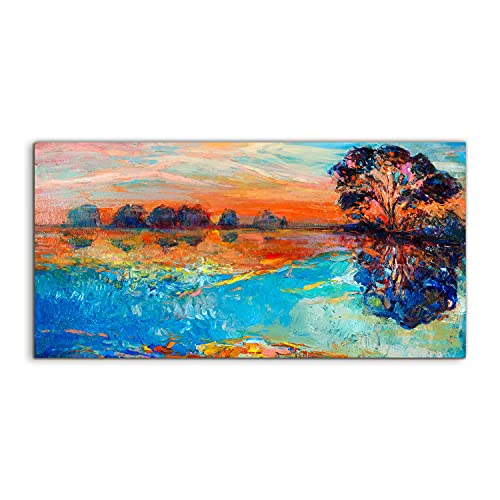 Tableau de salon acrylique 100x50cm paysage de lac pour illuminer un mur sombre