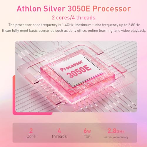 Image of Auusda 15.6 inch FHD Laptop for Work, Student and Entertainment, 16GB Dual RAM 512GB SSD, Full Function USB Type C /HDMI /Backlit Keyboard /Fingerprint /USB 3.0, Win 11 Pro, Dual Core 4T Processor, Pink