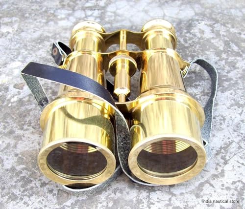 Binoculares náuticos de latón 6 pulgadas con cinturón de cuero miniatura 4