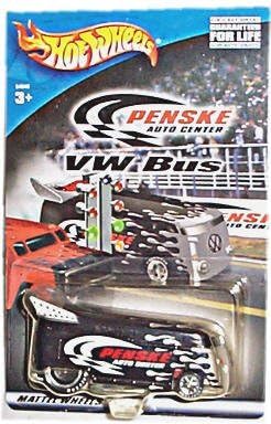 Hot Wheels VW Drag Bus Penske Auto Center Series - Black VW Bus - Limited Edition 1:64 Scale Collectible Die Cast Metal Toy Car Model by Liberty
