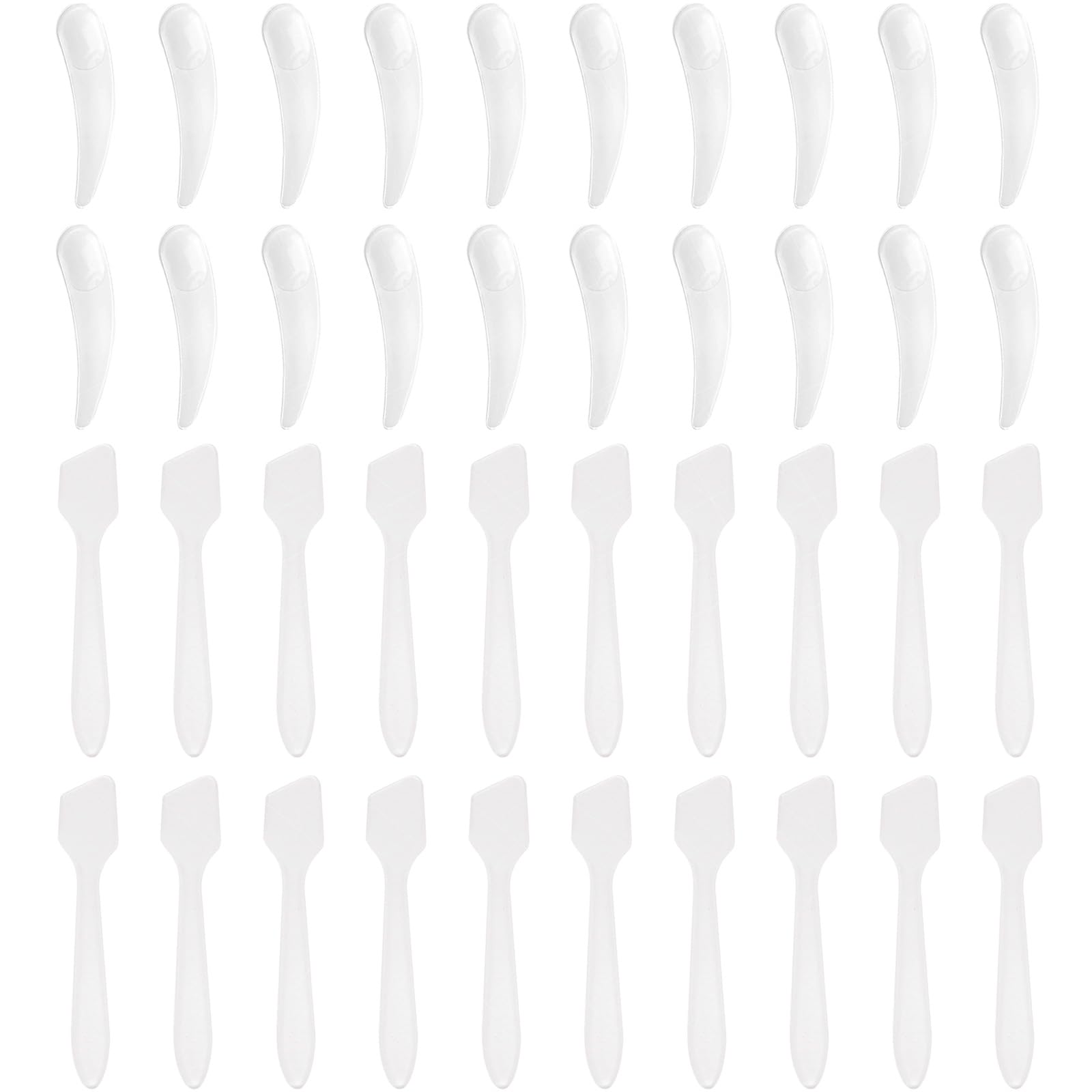 SumDirect Plastic Cosmetic Spatulas and Spoons 300 Pcs Disposable Mini Frosted Clear Makeup Mask Spatula