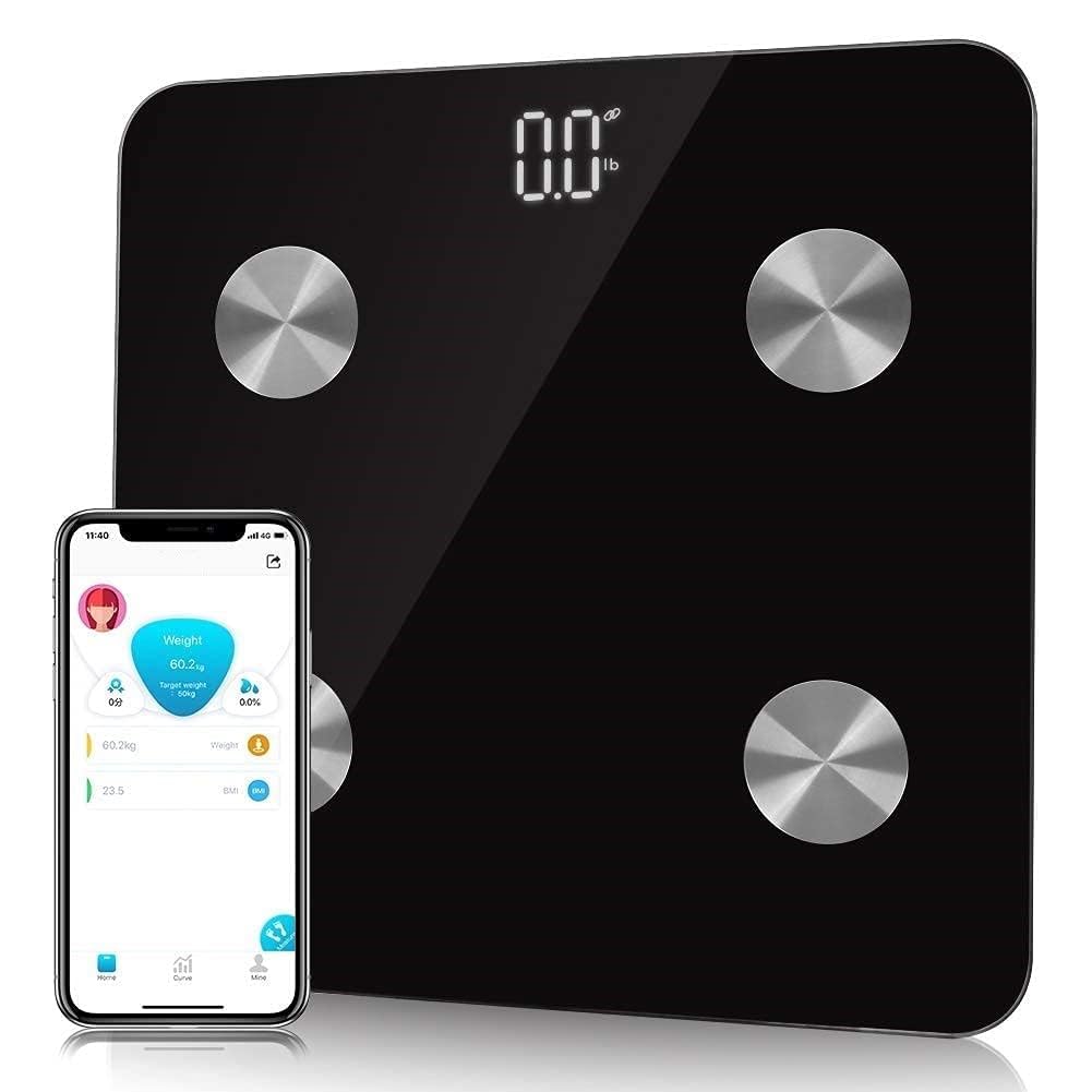 Bluetooth Smart Weighing Scale with BMI & Body Fat Analyzer, High Precision Sensors,Digital Weight Machine, Body Composition Monitor with App Sync, Tempered Glass Platform, Multi-User Support (Black)-image-12