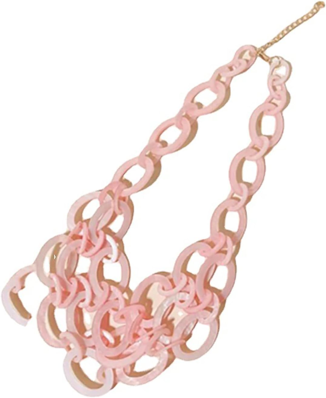 3 Layered Beaded Statement Chunky Necklaces for Women Fashion African Tribal Costume Jewelry Multi Strand Bead Collar Choker Bib Handmade Pink