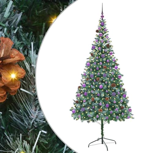 Árbol de Navidad artificial verde de 210 cm con luces LED Gecheer 3