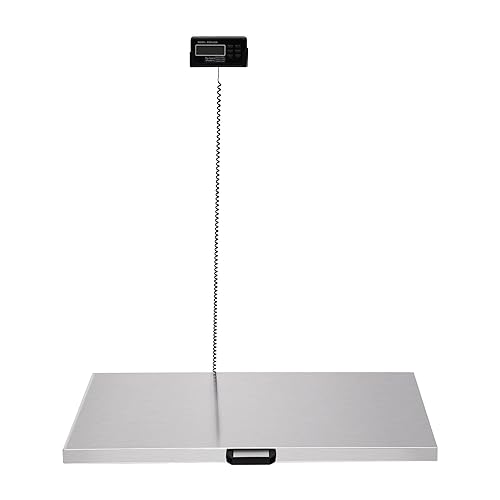 Miniatura 8 de Lemonrain Báscula veterinaria, báscula digital de 440 libras para ganado con adaptador de corriente para veterinario, animales, mascotas, gatos,