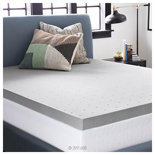 Lucid 3 Inch Mattress Topper Full – Memory Foam – Bamboo Charcoal Infusion – Cooling Ventilation – Hypoallergenic – CertiPur Certified Foam