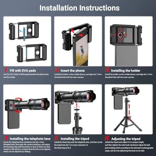 APEXEL 28X Telephoto Lens Kit for Smartphone, Magnification