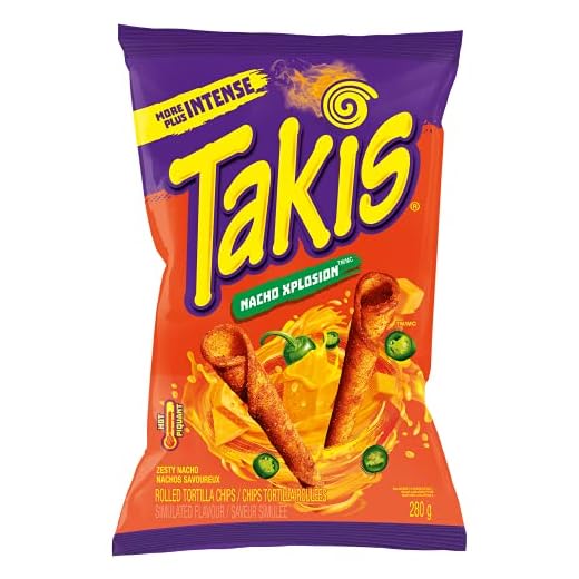 TAKIS Xplosion Tortilla Chip Snacks, Zesty Nacho Cheese Flavour, 280g Bag