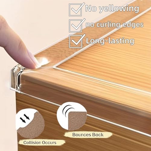 Image of Clear Edge Protector, 1.18in Width x16.4ft Length(3cmx5m) Self-Adhesive Table Edge Guard,Sharp Edge Wrap Cover Tape,Furniture Corner Protectors