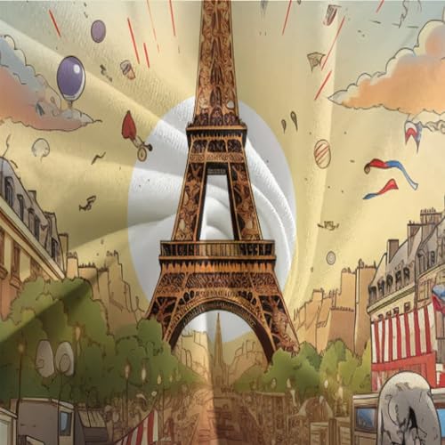 Housse de couette 3D Paris imprimé romantique microfibre 135x200 - 8